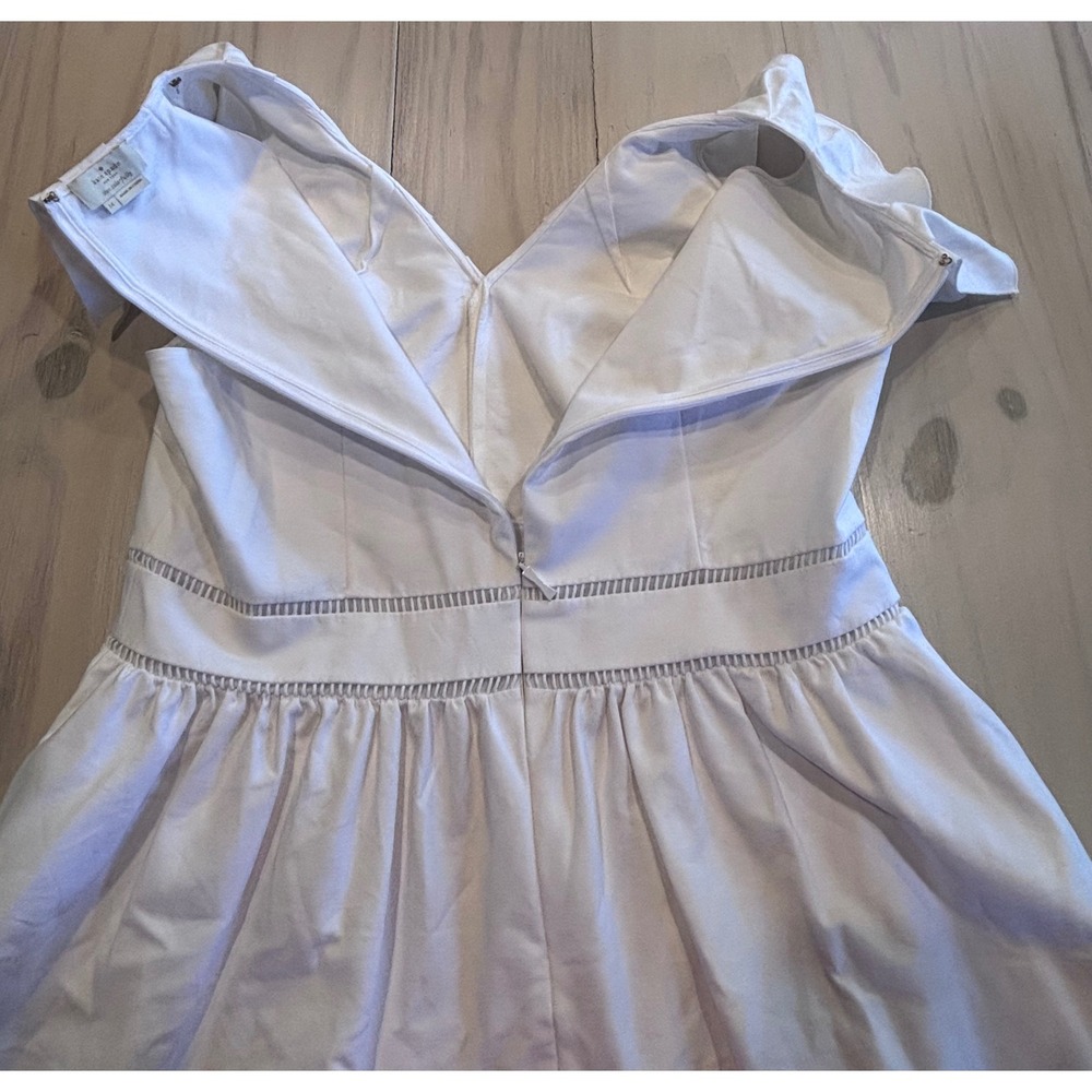 Kate Spade New York White Ruffle V-Neck Peplum Top Sleeveless Size 14 NJMU9053 - Picture 10 of 16